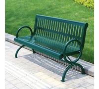 Panchine in acciaio per 2 persone, con braccioli e schienale, comode sedute e design rialzato, per esterni, per tutte le stagioni, per giardino, prato, patio, cortile (giallo, 180 x 63 x 82 cm)