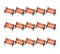Panchine in miniatura dipinte a mano 1:87 HO Realistico | Set da 15 pezzi, materiale plastico resistente, superfici dipinte a mano, ideale per impianti HO