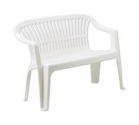 Panchina Parco Da Esterno e Giardino In Resina Bianco Impilabile 114 X 55 X H 82