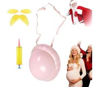 Pancia da birra gonfiabile da donna incinta con mini gonfiatore, accessori per cosplay, pancia finta, accessori per costumi di Halloween e Natale (1 set)