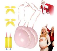 Pancia da birra gonfiabile da donna incinta con mini gonfiatore, accessori per cosplay, pancia finta, accessori per costumi di Halloween e Natale (2 set)