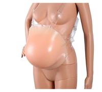 Pancia Gravidanza Finta in Silicone - Addome Maternità Realistico per Costumi, Teatro, Sfide TikTok & Halloween (5 Misure, Traspirante)