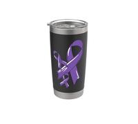 Pancreas Chemo Purple - Nastro per la consapevolezza del cancro al pancreas, colore: Viola Bicchiere termico in acciaio inox doppia parete