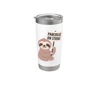 Pancreas On Strike Funny Sloth Diabete Awareness Bicchiere termico in acciaio inox doppia parete