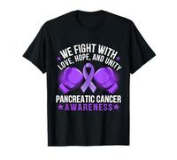 Pancreatic Cancer Awareness Nastro Viola Amore Speranza Unità Maglietta