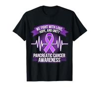 Pancreatic Cancer Awareness Nastro Viola Amore Speranza Unità Maglietta