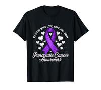 Pancreatic Cancer Awareness Nastro Viola Amore Speranza Unità Maglietta