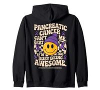 Pancreatic Cancer Can't Beat Me I'm Too Busy Being Awesome Felpa con Cappuccio