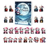 Panda - 24PCS Acrylic Christmas Ornaments | 2026 Countdown