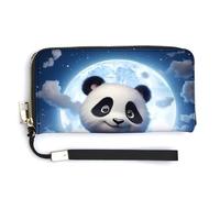 Panda Admiring The Moon - Portafoglio da donna in pelle, con porta carte di credito, Stile:, 20.0*10.5cm