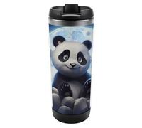Panda Admiring The Moon Tumblers con coperchio in acciaio inox tazza da caffè tazza termica per casa ufficio viaggio