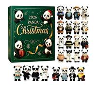 Panda Advent Calendarr 2026, 24 Acrylic Panda Keychain Ornaments | Charm piatto per albero, finestra, chiave e Rucksack, divertente 24-Day Countdown Gift for Panda Lovers