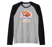 Panda Animal Lovers Sleepy Red Panda Sleep Pajamas Maglia con Maniche Raglan