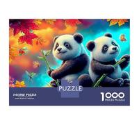 Panda autunno 1000 Piece Precise Interlocking Panda autunno Jigsaw for Teens Digital Detox Frameable Puzzle Stay at Home Fun Limited Edition 52x38cm/1000pcs