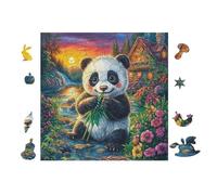 Panda Bamboo Forest Puzzle 100 Pezzi Per Neonati E Bambini Cartone Atossico Resistente Difficoltà Bassissima Per Attività Educative A Casa Qualità Sicura Certificata 28x28cm
