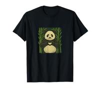 Panda Bear Che Fa a Forma di Cuore Carino Animale Amore Design Maglietta