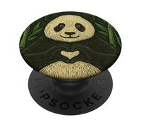 Panda Bear che fa a forma di cuore carino animale amore design PopSockets PopGrip Adesivo