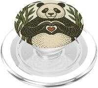Panda Bear che fa a forma di cuore carino animale amore design PopSockets PopGrip per MagSafe