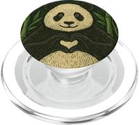 Panda Bear che fa a forma di cuore carino animale amore design PopSockets PopGrip per MagSafe