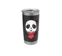 Panda Bear con grande cuore AMORE Bicchiere termico in acciaio inox doppia parete