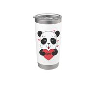Panda Bear con grande cuore AMORE Bicchiere termico in acciaio inox doppia parete