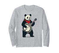 Panda Bear Cute Banjo Picker Music Maglia a Manica