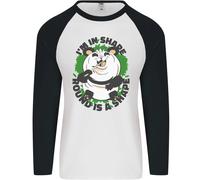 Panda Bear Divertente In Sovrappeso Grasso Umorismo Uomo L/S Maglietta Baseball