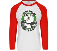 Panda Bear Divertente In Sovrappeso Grasso Umorismo Uomo L/S Maglietta Baseball
