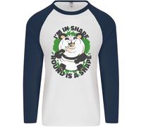 Panda Bear Divertente In Sovrappeso Grasso Umorismo Uomo L/S Maglietta Baseball