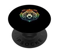 Panda Bear Face Head Colorful Mandala Art Wildlife Animal PopSockets PopGrip Adesivo