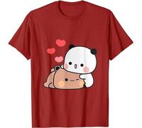 Panda Bear Hug Bubu Dudu Valentines Days T-Shirt, Rosso, L
