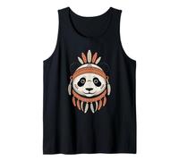 Panda Bear Indian Tribal Art Nativo Americano Canotta