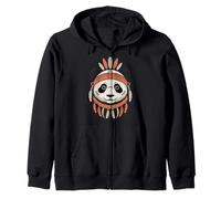 Panda Bear Indian Tribal Art Nativo Americano Felpa con Cappuccio