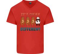 Panda Bear LGBT È Giusto Essere Diversi Uomo V-Neck Cotone T-Shirt