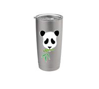Panda Bear mangia un piccolo ramo di bambù Bicchiere termico in acciaio inox doppia parete