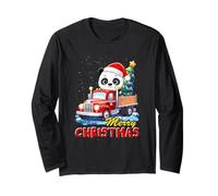 Panda Bear Merry Christmas Tree Lights Truck X-Mas Panda Maglia a Manica