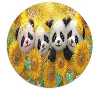 Panda bianco e nero Girasole dorato 1000pcs (67.5x67.5cm) Puzzle Adatto Per Adulti E Folla Dai 14 Anni in Su