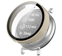 Panda Bobo Custodia compatibile con Garmin Lily 2, paraurti rigido in policarbonato con pellicola protettiva in vetro temperato trasparente HD, resistente ai graffi (avorio)