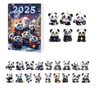 Panda Calendario 'avvento Natalizio | Conteggio Alla Rovescia 24 Giorni con Ornamenti Animali 2025 - Pendente In Acrilico 2D Animale Per Zaino Decorazioni Albero Di Natale Parete Porta