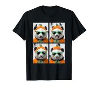 Panda Carino con Occhiali da Sole Zucca Costume Divertente Halloween Maglietta