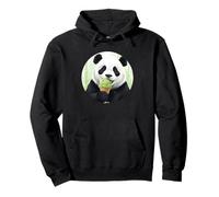 Panda Carino E Dolce Mangia Un Gelato al bambù Felpa con Cappuccio