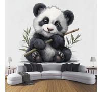 Panda carino Murale da Parete animali dei cartoni animati, Carta da Parati per Camera da Letto, Soggiorno o Hotel - 150 x 105 cm