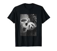 Panda Cavaliere Senza Testa e UFO Halloween Maglietta