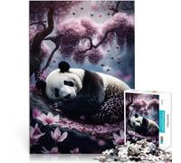 panda che dorme nel ciliegio puzzle 1000 pezzi per adulti Giocattoli che creano dipendenza e sfidano l'intelligenza del cervello Interazione genitore-figlio 38x26cm
