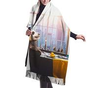 Panda Che Fa Il Bagno Nella Vasca Da Bagno, Paperella Di Gomma Con Il Sole Sciarpa Con Nappe Classiche Scialle Moda Invernale Sciarpe Scialle Elegante Sciarpe Lunghe Da Donna