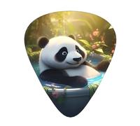 Panda che fa il bagno Plettri per chitarra di dimensioni sottili, medie e spesse, set da 12 pezzi, adatti per chitarra elettrica e vari strumenti