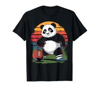 Panda che gioca a football americano retrò vintage amanti dei pan Maglietta