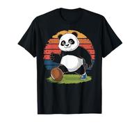 Panda che gioca a football americano retrò vintage amanti dei pan Maglietta