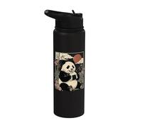 Panda Che Mangia Onigiri Giapponese Sushi Manga Giappone Stainless Steel Insulated Water Bottle