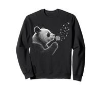Panda Che soffia tarassaco Amante Natura Arte Vintage Felpa